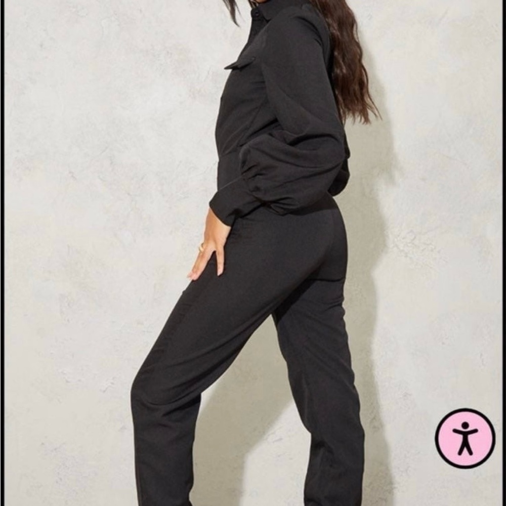 Pretty Little Thing Black Button Up Jumpsuit, NWT, XS/0 - Picture 2 of 4